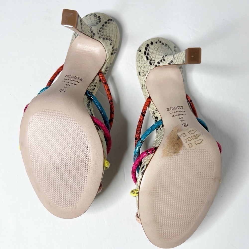 NEW with out box SCHUTZ Rina Sandal Snake Effect Leather - Picture 5 of 7